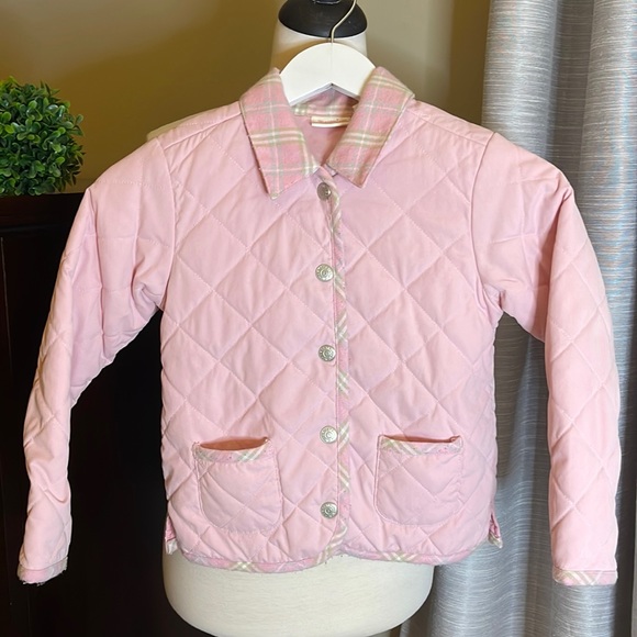 Hartstrings Other - Hartstrings girls quilted plaid trim jacket 6x-7